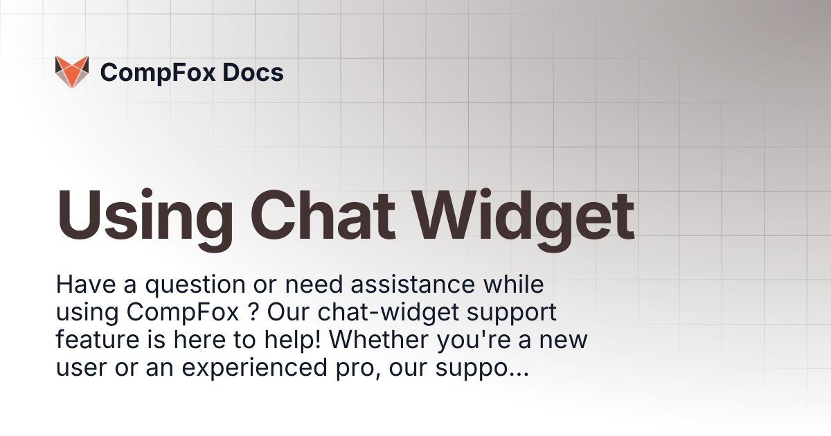 Using Chat Widget | CompFox Docs